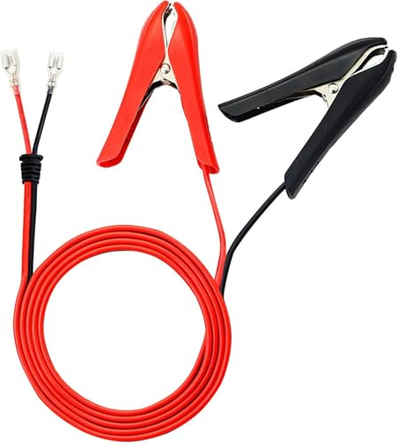 Batterie Krokodilklemmen mit kabel mit Flachsteckhülse,Quick Crimp,1.8m,Kupferkern,18AWG 12V für Batterieladung, Notbatterieanschluss Usw