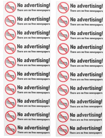 Yardenfun 20PCS No Junk Mail Warning Sign Stickers - Self Adhesive Mailbox Letterbox Decal for Home Office Outdoor Post Box Notice Use