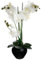 Atmosphera - Orquídea Artificial - jarrón de cerámica Negro - H53 cm