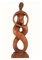 Artisanal Große Statue Familie Elternteil H50 cm aus exotischem Holz