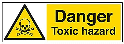 VSafety 6A052BP-R Schild Danger Toxic Hazard, Querformat, 600 x 200 mm, 3 Stück