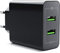 CSL - 36W Ladegerät 2 Port Quick Charge 3.0 - USB Netzteil 6000 mA Insgesamt - Schnellladefunktion - Smart Charge Solid Charge - für iPhone iPad Samsung Galaxy Nexus HTC Motorola LG UVM