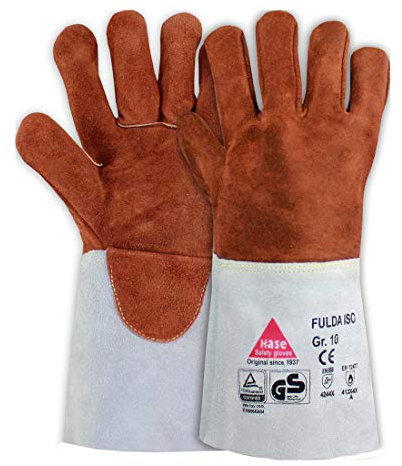 Hase Fulda - Guantes de soldador (talla 9, piel de vaca, 6 unidades)