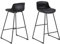 AC Design Furniture 85087 Tille Bar stool, Leatherette, L: 49 x W: 43 x H: 94 cm, 2 pcs, Schwarz