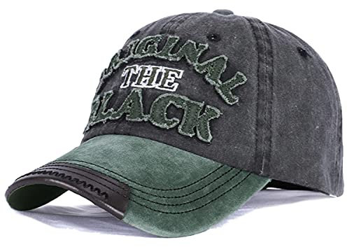 Baseballcap Original The Black Vintage Style Used Washed Look Retro Outdoor Kappe Mütze Cap Schirmmütze Basecap verstellbar (grün/grau)