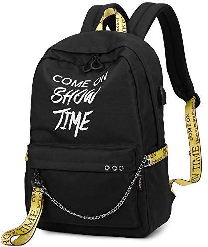 HASAGEI Rucksack Mädchen Schulranzen Für 15,6 Zoll Schulrucksack Geometrisches Muster Schultaschen für Teenager Jungen (Gelb)