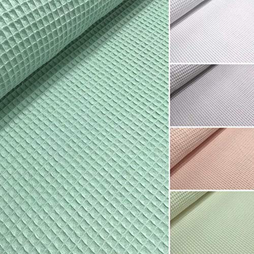 Kt KILOtela - Tela Waffle gofrado - 100% algodón - Confeccionar Toallas, paños de Cocina, Bolsas, Ropa y Accesorios para bebé - Ancho 145 cm - Largo a elección de 50 en 50 cm | Verda Menta