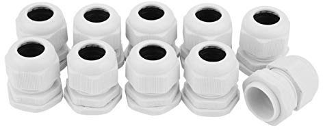 10 pezzi Pressacavi Elettrici Impermeabili PG7 PG9 PG11 PG13.5 PG16 PG19 PG21 Regolabile Pressacavi,Nylon Bianco Pressacavo impermeabile per Fissaggio Cavo(PG21)