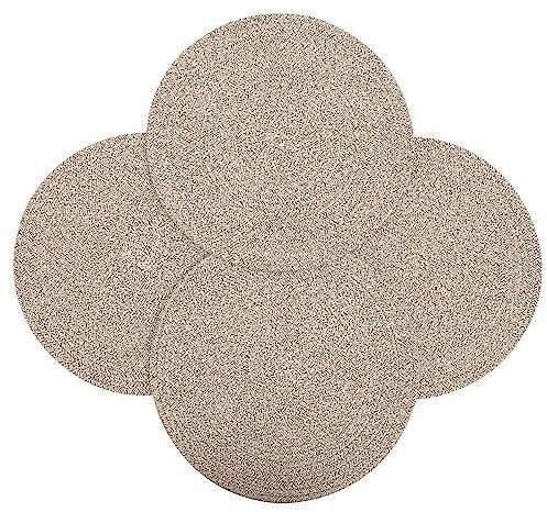 WENFOME Set mit 4 runden gewebten Tischsets, 35,1 cm, dicke Tischsets, Baumwolle, geflochtene Tischsets, Rattan, braun, gewebte Tischsets für Tischdekoration