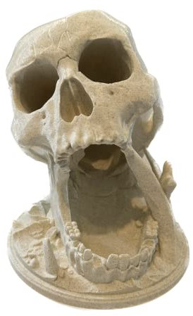 LAYERSMITH® D&D Würfelturm als Totenkopf ohne Spinne [Made IN Germany] in Farbe Sandstein aus Biokunststoff, Dice Tower für großartige Atmosphäre