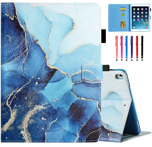 MOKASE Hülle für New iPad 11. Generation (2025 A16 11 Zoll) / iPad 10. Generation (2022 10,9 Zoll), Schlanke Folio Ständer Schutzhülle mit Automayic Schlaf/Aufwach & Bleistifthalter, Blue Marble