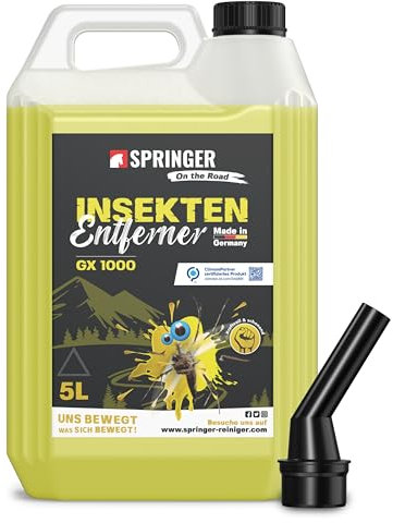 SPRINGER GX1000 - - Insektenentferner 5L - - Made in Germany - - Schonende Rezeptur - - Tiefenwirksame Formel - - Insekten-Reiniger für hartnäckige & angetrocknete Insektenreste