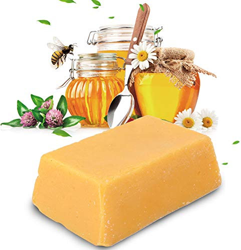 Alvinlite Bienenwachs-Blöcke, 500g Bienenwachs Bio für Kosmetik, Beeswax Wachspastillen, Kerzen Bienenwachs, nach Honig Duftendes Holzpolierwachs in Lebensmittelqua, 15,5 x 8 x 5cm