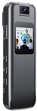 Körperkamera, 1080P Körperkamera mit Audio und Videoaufzeichnung, Rückclip, um 180° Gedrehtes Objektiv, Tragbarer Videorecorder für Zuhause, Im Freien