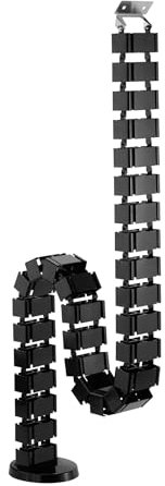Mimoke Kabelführung eckig Kuba Slim Line Länge 1285 mm Kabelschlauch Kabelmanagement (Schwarz, Schrauben Montage)