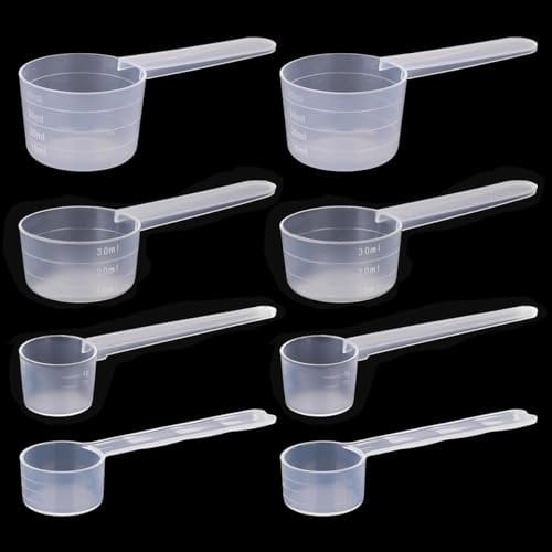Messlöffel, 8 Stück Dosierlöffel Messlöffel Gramm 4g, 5g, 15g, 20g, Dosierlöffel Plastik Messlöffelsets Pulver Löffel Protein Löffel Kaffee Dosierlöffel für Backmessen Kochen und Flüssigkeit