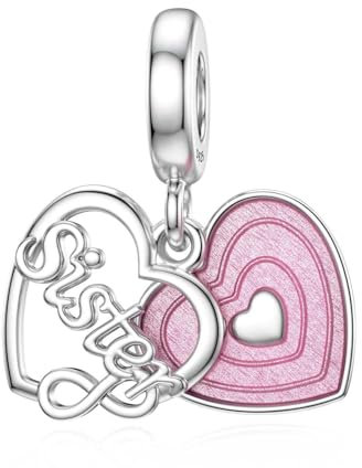 Schwester Charms für Pandora Herz Charm für Schwestern aus Sterlingsilber