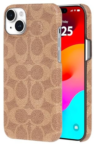 COACH Signature Canvas Slim Wrap iPhone 15 Hülle/iPhone 14 Hülle/iPhone 13 Hülle, kompatibel mit kabellosem Laden – Signature Tan