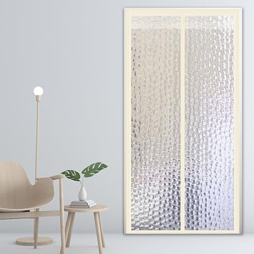 Wärmeschutzvorhang 75x195cm, Isolierter Thermo Thermisch Isolierter Türvorhang für Tür für Geschäfte Haustür Küchentür, Durchscheinend -A