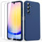 Byvuwiay Cover per Samsung Galaxy A25 5G con 2 Vetro Temperato Pellicola Protettiva, Custodia in TPU Ultra Sottile Antiurto Anti-Scratch Case, Blu