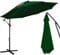 Daromigo Parasol 300/350 cm avec manivelle, avec support, parasol de jardin, protection UV, aluminium, à manivelle, imperméable, pour le jardin, vert, Ø 350 cm