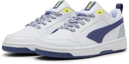 Puma Unisex Kinder Rebound V6 Lo Flying Jr Sneaker, Puma White Blue Crystal Cool Weather, 36 EU
