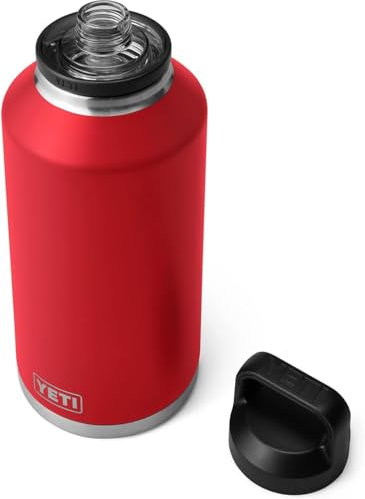 YETI Rambler Bottle Chug, Vaccum Insulated Stainless Steel Bottle with Leakproof Chug Cap, Rescue Red, 64 oz (1.9 L)