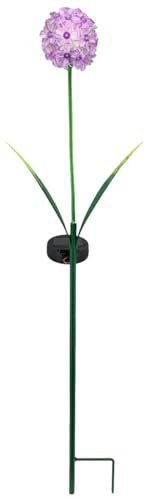 Solarlampe lila Allium LED Außen Gartendeko - Gartenstecker Solar Blumenstecker Beleuchtung Deko für draußen Garten Balkon Lichter - Wetterfeste Solarleuchte 70 cm Hortensie Gartenfigur Blume