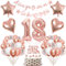 18. Geburtstag Mädchen, 18 Geburtstag Deko Roségold, 18 Jahr Geburtstagdeko mit Alles Gute zum Geburtstag Girlande Tortendeko, Zahlen Luftballon 18 Geburtstag, Konfetti Ballons, Herz Folienballon