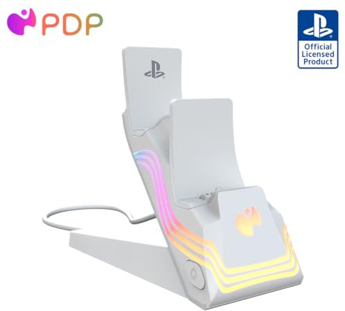 PDP PS5 Afterglow Wave DUAL Charger White