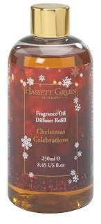 Hassett Green London - Christmas Celebrations - Fragrance Oil Reed Diffuser Refill - Larger Size 250ml Bottle