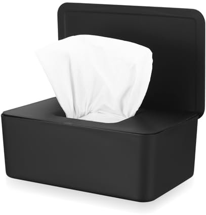Feuchttücher Box, Feuchtes Toilettenpapier Box, Baby Feuchttüchter Spender, Feuchtpapierbox Mit Deckel, Taschentuchbox für Zuhause Büro, Schwarz