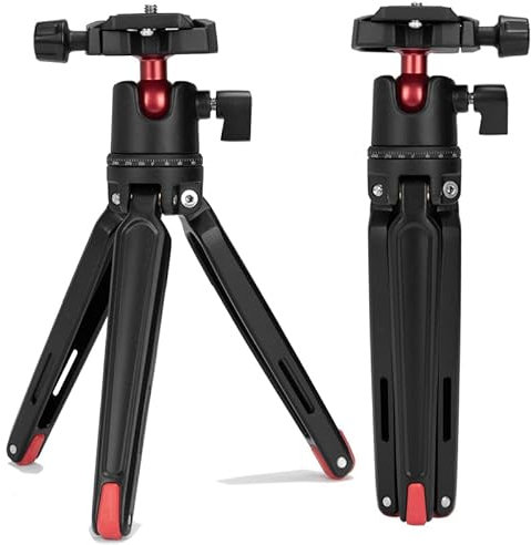 REFLEX CAMERA Metal 9 Mini Tripod Desktop Tripod with 360° Ball Head and 1/4 Screw for DSLR Cameras, Smartphone, Projectors, Webcams with Quick Release Plate & Bubble Spirit Level, 5Kg Load