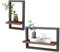 Set mit 2 Wandregalen, Wandregal Holz Wanddeko Wohnzimmer, Schwebende Regal für die Wand Deko, Quadratische Bücherregal Wand, Rustikale Schweberegale für Schlafzimmer, Wohnzimmer, Küche (Schwarz)
