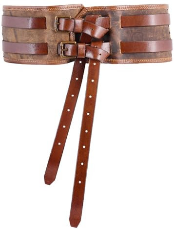 Battle-Merchant – Gürtel Sindri aus Fettleder, braun - Ledergürtel, Mittelalter Gürtel - LARP, Cosplay (Braun, S/M)