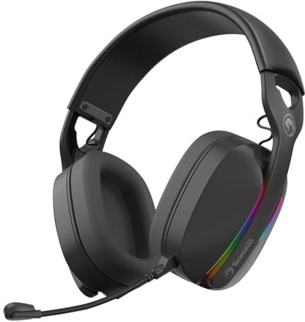 Scorpion HG9086W RGB Gaming Headset, Wireless Over-Ear Headphones, 2.4Ghz, Bluetooth And Wired Tri-Mode, For PC, Laptop, Xbox, PS4, PS5