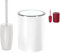 KW Toilet Brush and Bathroom Bin Set (White)