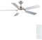 Newday Ventilatore da Soffitto con Luce e Telecomando Argento, 107cm Pale da Soffitto con Luce Dimmerabile Silenzioso, Funzione Memoria, Ventola Soffitto Réversible per Soggiorno Camera da Letto