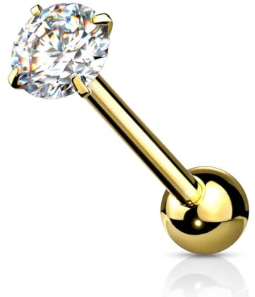 Stachelkleid Zungenpiercing Zirkonia Rund Chirurgenstahl 316l Zunge und Venom Piercing