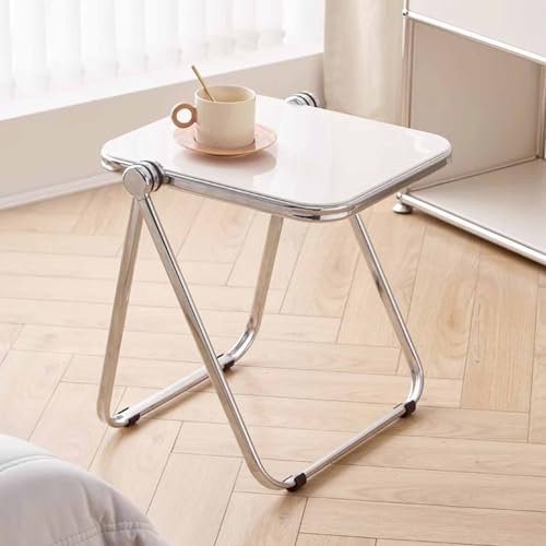 Beistelltisch Couch, Wohnzimmer Niedriger Tisch, Acryl-Beistelltisch, Kleiner Computertisch, Starke Tragfähigkeit, Keine Montage Erforderlich, für Zuhause, Büro, Schlafzimmer, Kleine Räume(Orange)