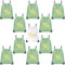 11 Stück Team Braut Turnbeutel Jga Frauen Junggesellenabschied Tasche Jga Turnbeutel Set Bride Rucksack für Verlobung JGA Hochzeit Weiß Grün