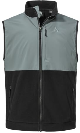 Schöffel Herren Fleece Vt Style Ash MEN, Weste aus schnell trocknendem Micro Fleece, Outdoor Weste mit mehreren Taschen