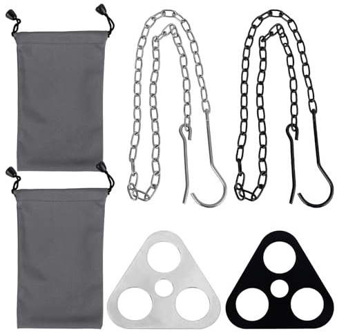 Framendino, 2 Set Stainless Steel Camping Tripod Board With Adjustable Hanging Chain for Outdoor Campfire Cooking