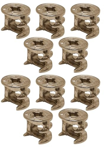 cyclingcolors 10x Verbindergehäuse Exzenterverbinder Mutter Ersatzteil für Möbelverbinder Schrank Schubladenverbindungen Befestigungselemente, vernickelt ohne abdeckrand 12x12mm