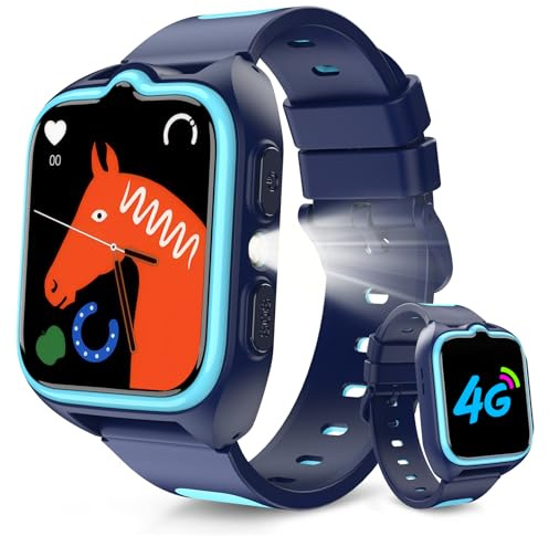 Baolubao 4G Smartwatch Bambini, 1.75 Orologio Smartwatch Bambini con Videochiamate, Orologio Intelligente Ragazzo con GPS, Chiamate, Chat Vocale, SOS, Modalità Scuola, Contapassi Smart Watch Ragazzo