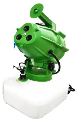 OPFVUJIKX Tragbares Zerstäubersprühgerät mit 3 Düsen und extrem geringem Volumen, Feinnebelgebläse-Vernebler, 5-Liter-Kaltnebelmaschine(Green)