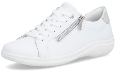 Remonte Damen Low-Top Sneaker D1E03, Frauen Halbschuhe,lose Einlage,Strassenschuhe,Sportschuhe,Freizeitschuhe,Turnschuhe,Weiss Kombi (81),44 EU
