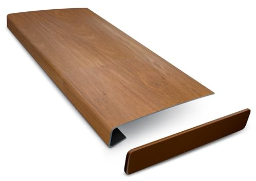 DQ-PP Fensterbank Verkleidung – Winchester - 38 x 110cm – Dicke 3mm – PVC Fensterbrett individuell anpassen – mit Seitenabschluss – zuschneidebare Abdeckung und moderne Renovierung