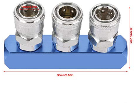 RASTKY Connecteur à Raccord Rapide de Haute Précision pour Tuyau D'air PT1/4, Corps en Acier, Raccord Rapide à Noyau en Cuivre, Femelle Antioxydant, 12 Mm (Droit 3 voies)