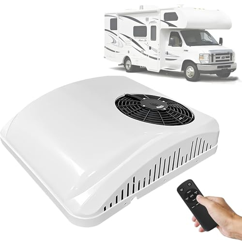 Climatiseur de toit pour camping-car - Unité de refroidissement et de chauffage 2 en 1, système CC non conduit, fonctionnement silencieux pour camping-car, remorque, camion et caravane